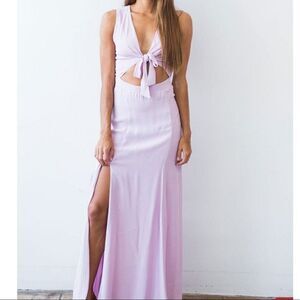 Privacy Please Lavender Lilac Purple Byron Cutout Slit Maxi Dress Size Medium